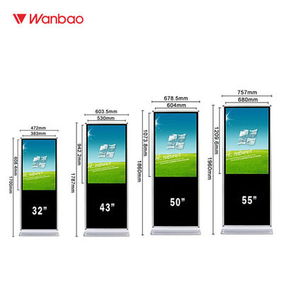 Remote Management Floor Standing LCD Advertising Player For Indoor Advertising